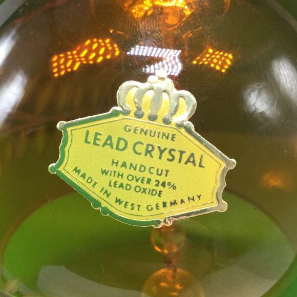 Vintage West Germany Amber Lead Crystal Bell - Picture 3 of 7